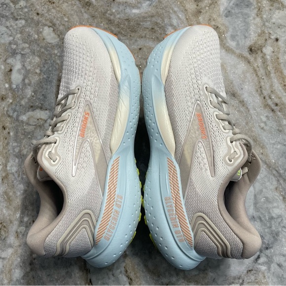 BROOKS Glycerin GTS 21 Running Shoes Coconut Aqua Autumn Sunset Size 10 Medium - Picture 10 of 14